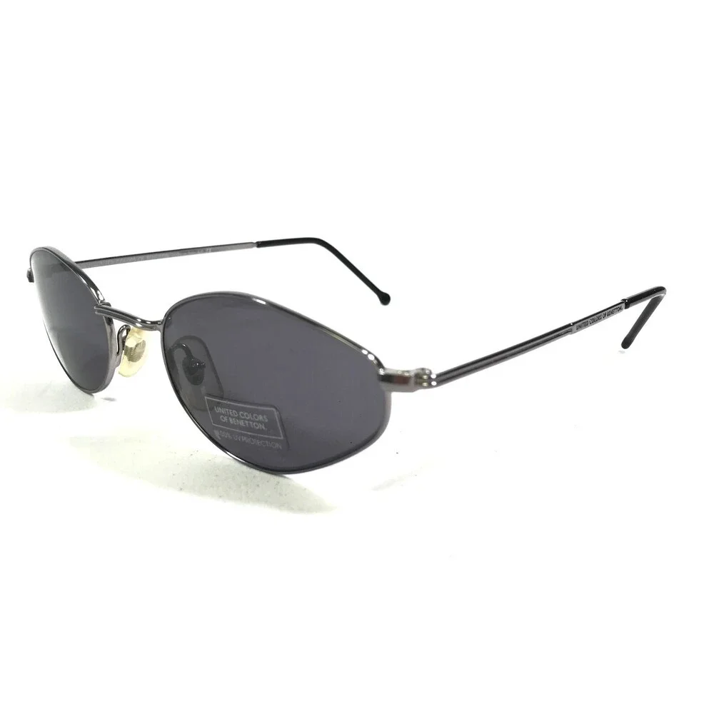 United Colors of Benetton Sunglasses UCB A17-400 Silver Round Frames w Blue Lens